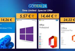 Godeal24: Windows 10 на цена от €5.57. Още Microsoft софтуер с  до 62% отстъпка