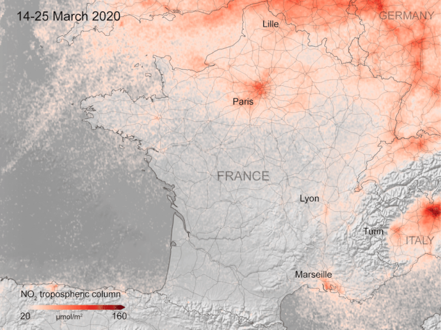 Европа диша: Сателитни снимки показват спад на замърсяването заради карантината